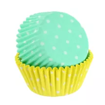 50 Minze und gelbe Cupcakes-Förmchen