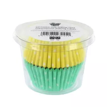 50 Minze und gelbe Cupcakes-Förmchen