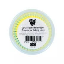 50 mint and yellow cupcake cases