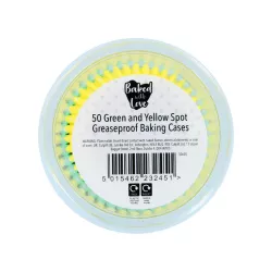 50 Minze und gelbe Cupcakes-Förmchen