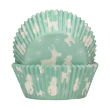 Caissettes à muffins Winterzauber 48 pièces - Caissettes à cupcakes pour Noël