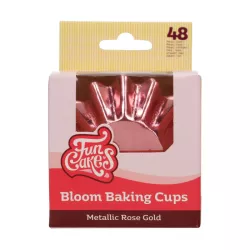 48 Metallic pink baking cups