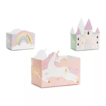 6 Unicorn and castle treat boxes