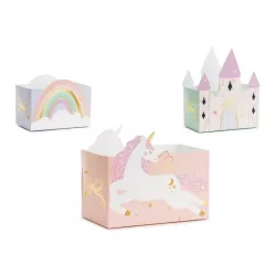 6 Einhorn und Schloss Süssigkeitenboxen