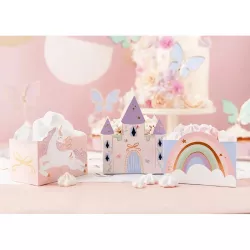 6 Einhorn und Schloss Süssigkeitenboxen