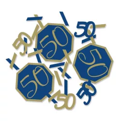Navy and Gold number confetti - Number: 50