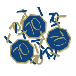 Navy and Gold number confetti - Number: 70