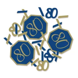 Coriandoli con numeri in oro e marina - Numero: 80