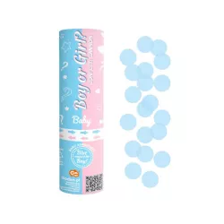 1 Canon à confettis bleu clair