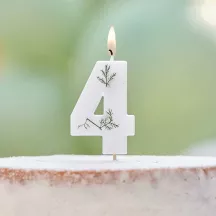 Candela con foglie pressate - Numero: 4