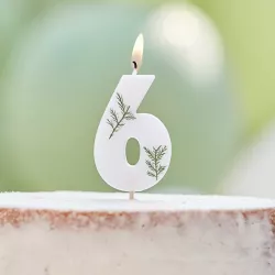 Candle with pressed leaves - Number: 6
