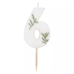 Candela con foglie pressate - Numero: 6