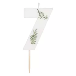 Candle with pressed leaves - Number: 7