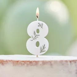 Candle with pressed leaves - Number: 8