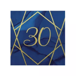 Serviettes chiffre "Navy & Gold"