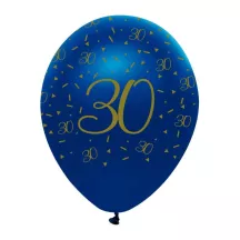 Navy & Gold" number balloons - Number: 30