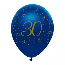 Zahlenballons "Navy & Gold - Zahl: 30