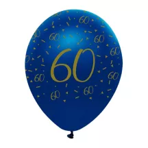 Ballons à chiffre "Navy & Gold" - Chiffre: 60