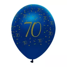 Navy & Gold" number balloons - Number: 70