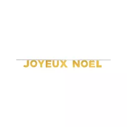 1 Golden "Joyeux Noël" bunting