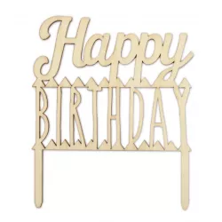 Decorazione "Buon Compleanno" in legno chiaro