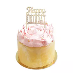 Décoration "Happy Birthday" en bois clair
