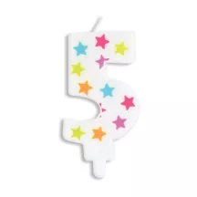 Candle with stars - Number: 5