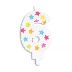 Candela numerica con asterisco - Numero: 6