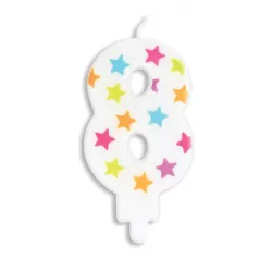 Candle with stars - Number: 8