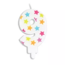 Candle with stars - Number: 9