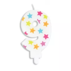 Candela numerica con asterisco - Numero: 9