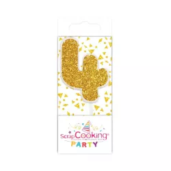 Mini Kerzen gold - Zahl: 4