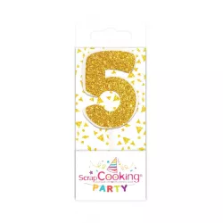 Mini candele oro - Numero: 5