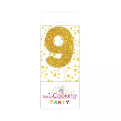 Mini candele oro - Numero: 9