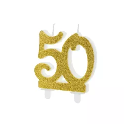 Kerzen Gold - Zahl: 50