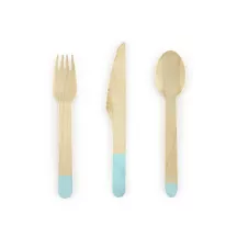 Posate di legno "blu