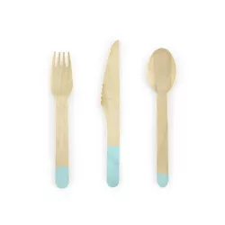 Couverts en bois "bleu"