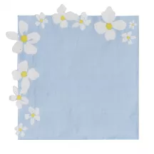 16 blue napkins with floral motifs