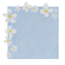 16 blue napkins with floral motifs