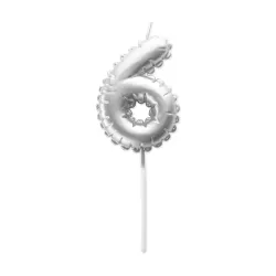 Silver balloon candles - Number: 6