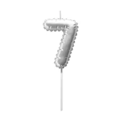 Bougies ballons argentées - Chiffre: 7