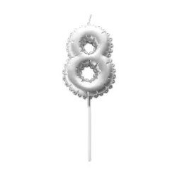 Silver balloon candles - Number: 8