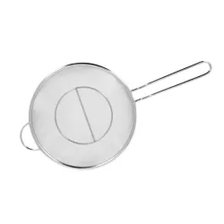 Flat bottomed stainless steel colander