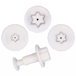 Star cookie cutter set, 3-piece with ejector