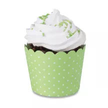 Moules à mini cupcakes vert clair & blanc, 12 pièces