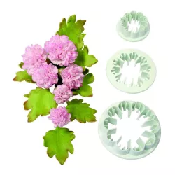 Carnation blossom cookie cutter set, 3 sizes (25/35/40 mm)