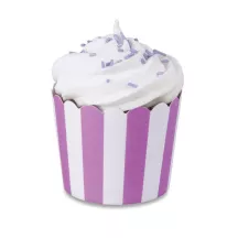 Mini moules à cupcakes en papier Violet & Blanc, 12 pièces