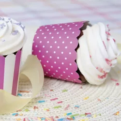 Mini Cupcake Papierförmchen Violett & Weiss, 12 Stück