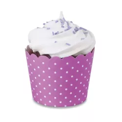 Mini moules à cupcakes en papier Violet & Blanc, 12 pièces