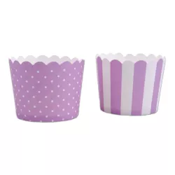 Pirottino per cupcake Mini Lilla e Bianco, 12 pezzi